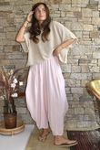 Tasha Cushion Cotton Sia Barrel Pant Seashell